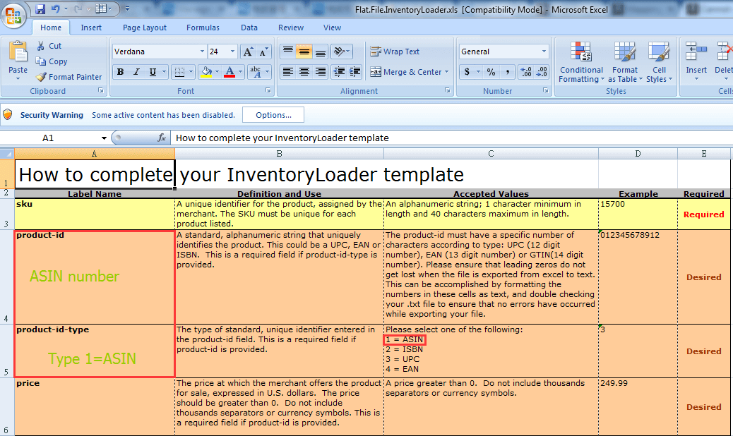 inventory loader template