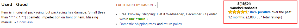 Amazon warehouse deals